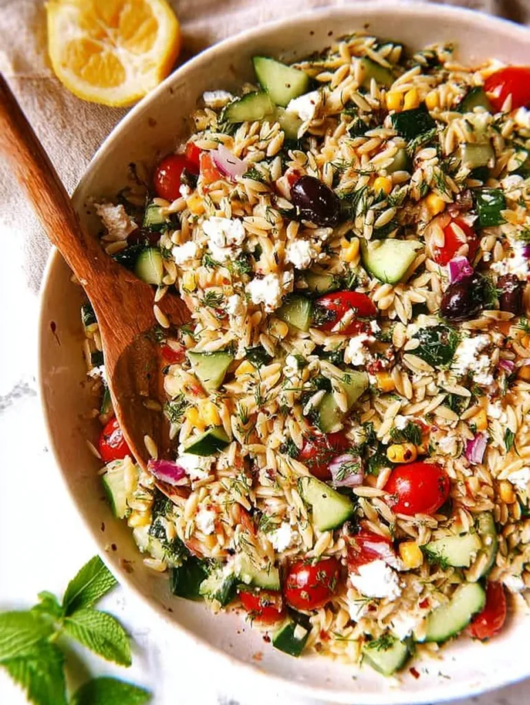 Orzo Pasta Salad Recipe with Feta