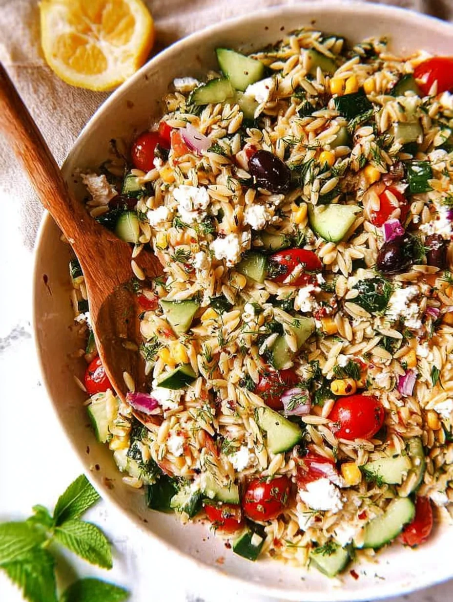 Orzo Pasta Salad Recipe with Feta