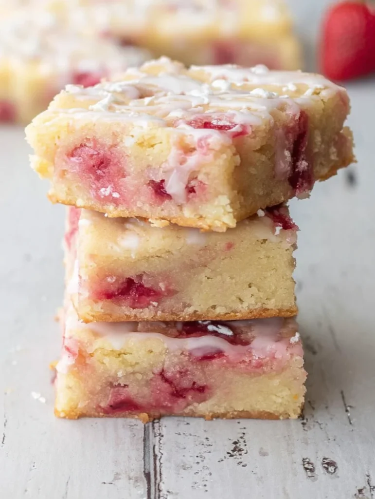 Strawberry Lemon Blondies