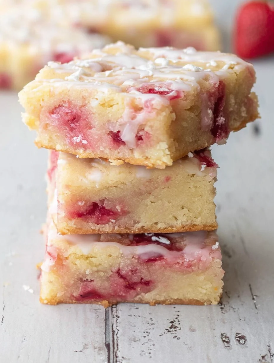 Strawberry Lemon Blondies