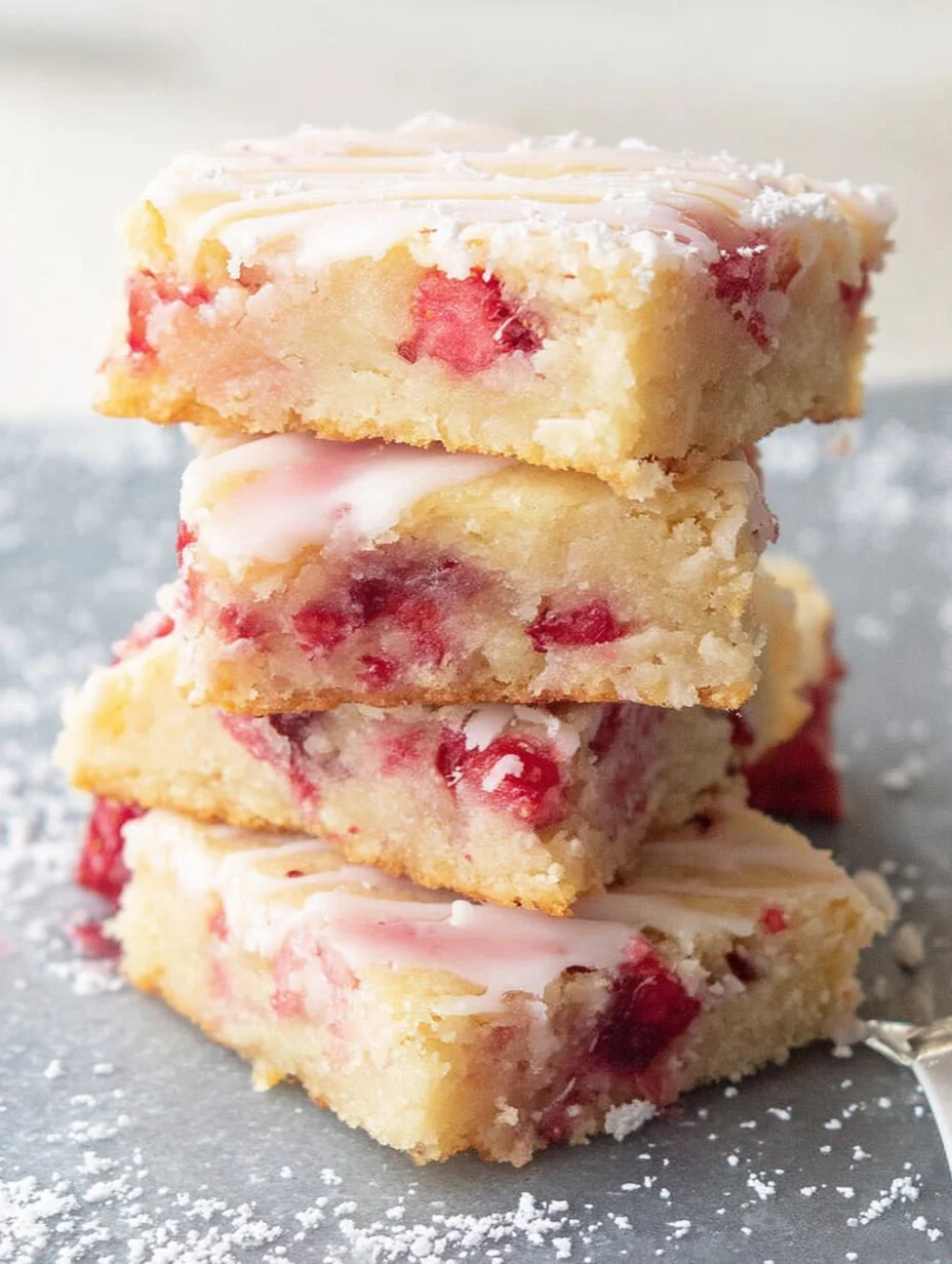 Strawberry Lemon Blondies