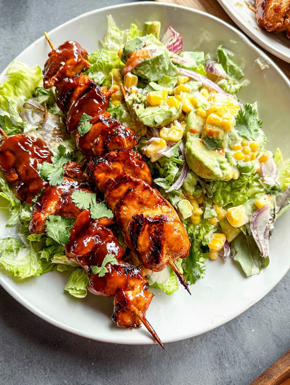 BBQ Chicken Skewer Salad