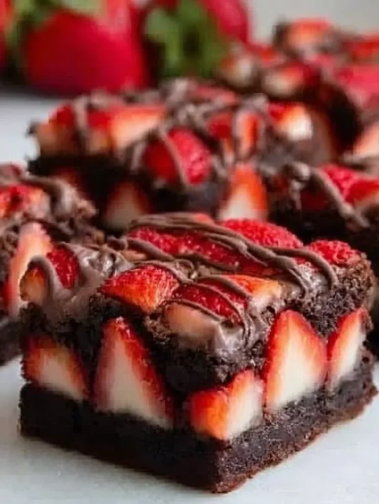 Chocolate Covered Strawberry Brownies