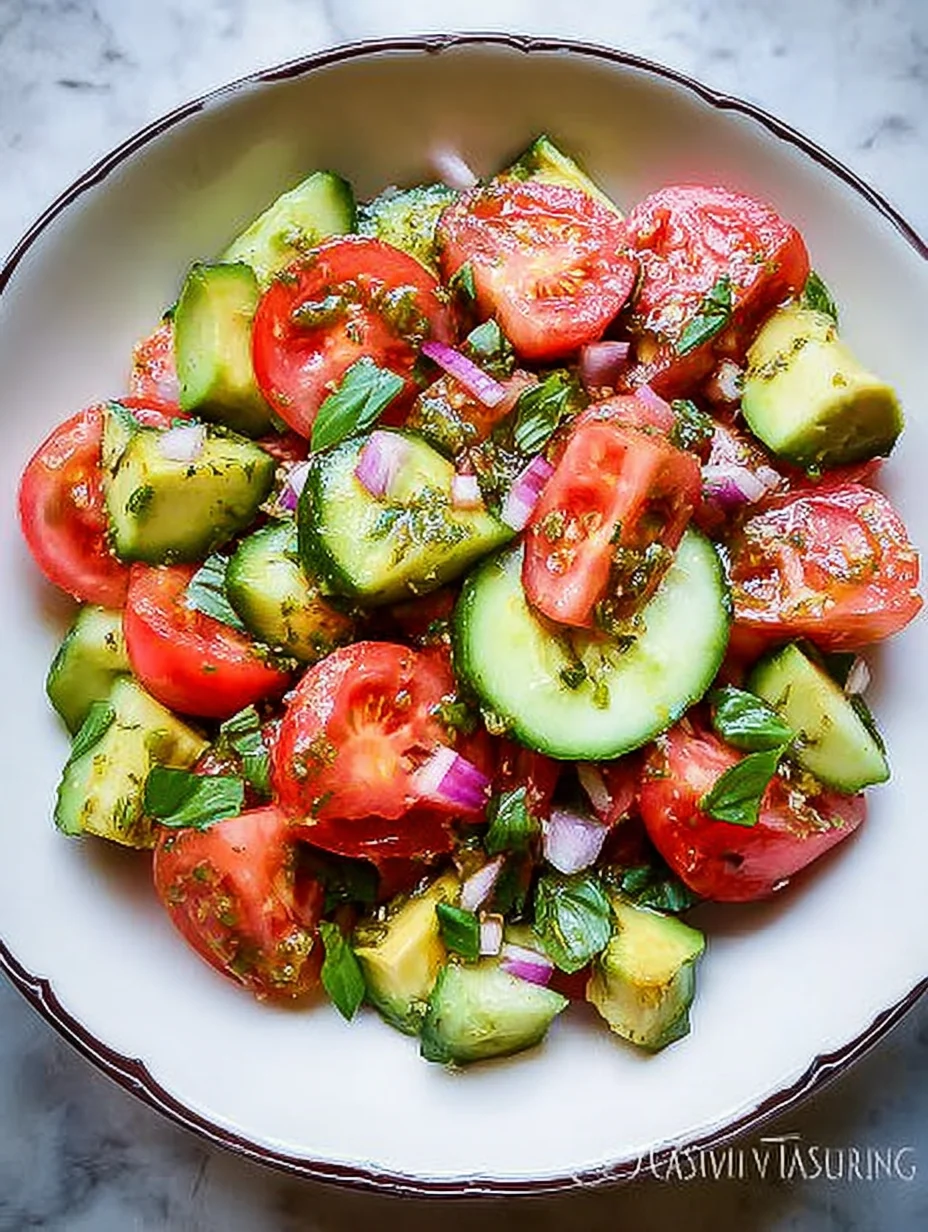 Cucumber Tomato Avocado Salad