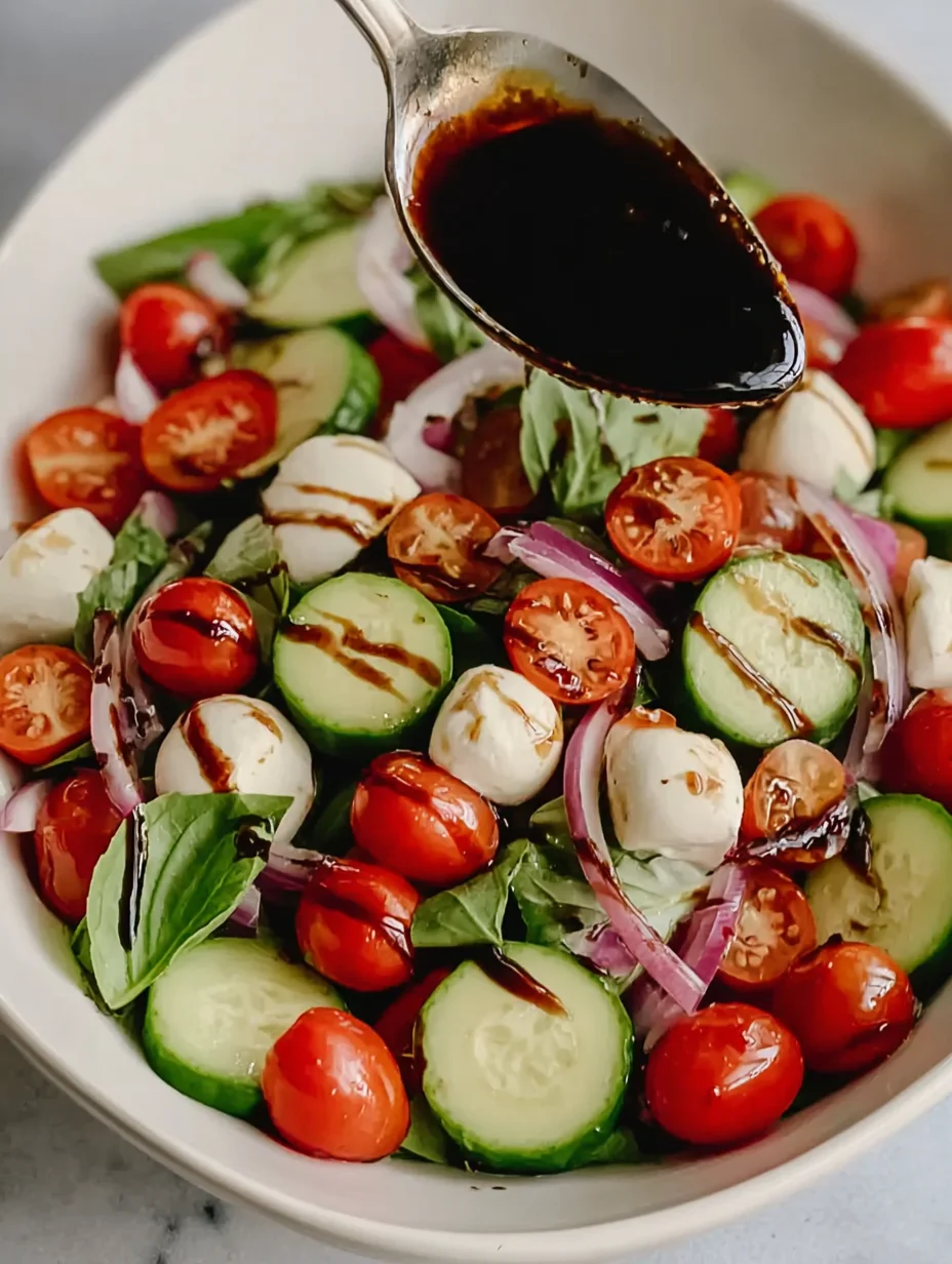 Fresh Cucumber Caprese Salad