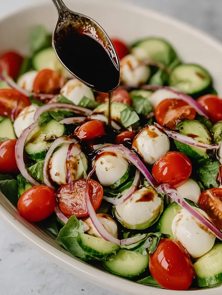 Fresh Cucumber Caprese Salad