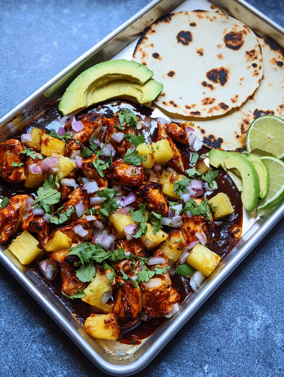 One Pan Chicken & Pineapple Tacos