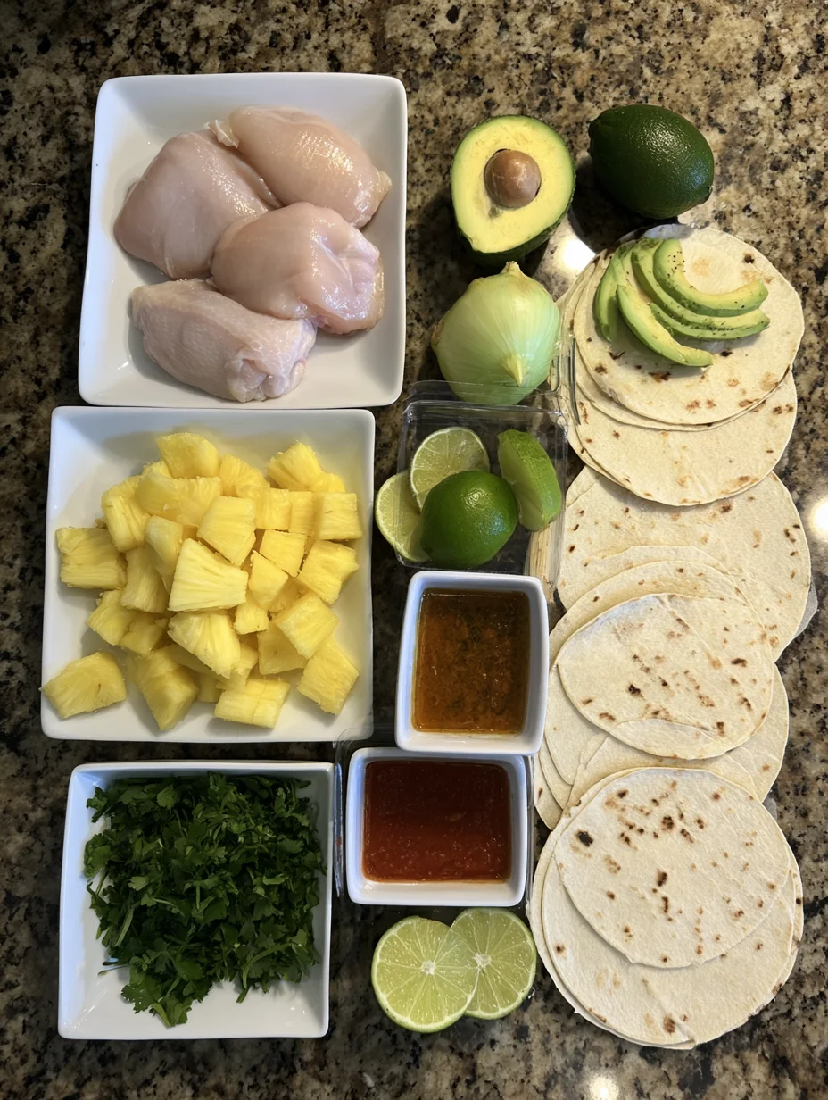 One Pan Chicken & Pineapple Tacos