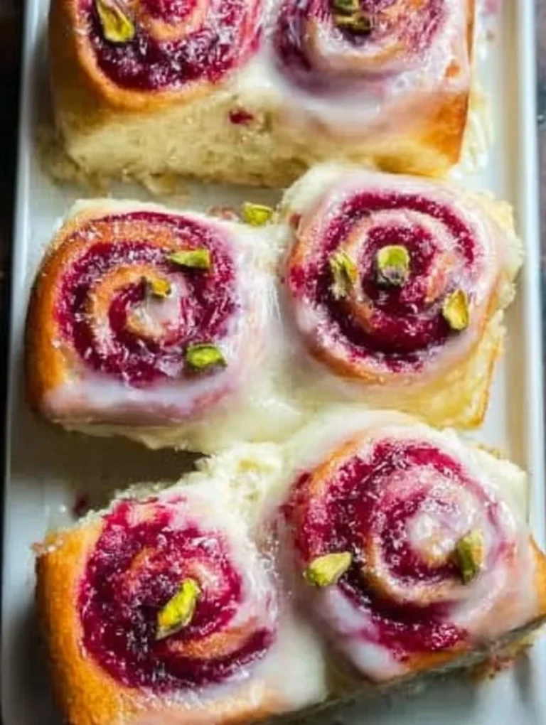 Raspberry and Rose Cheesecake Buns