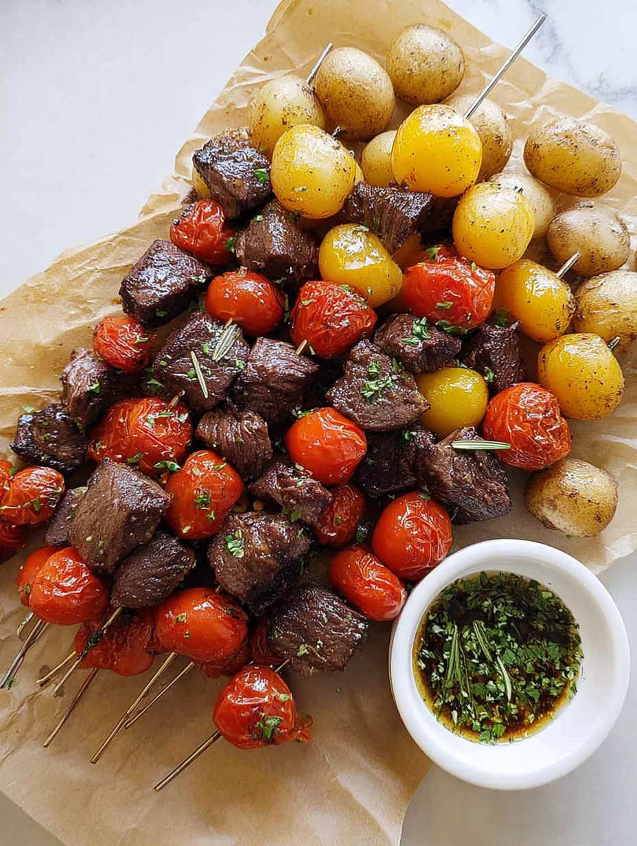 Rosemary Garlic Steak Kebabs