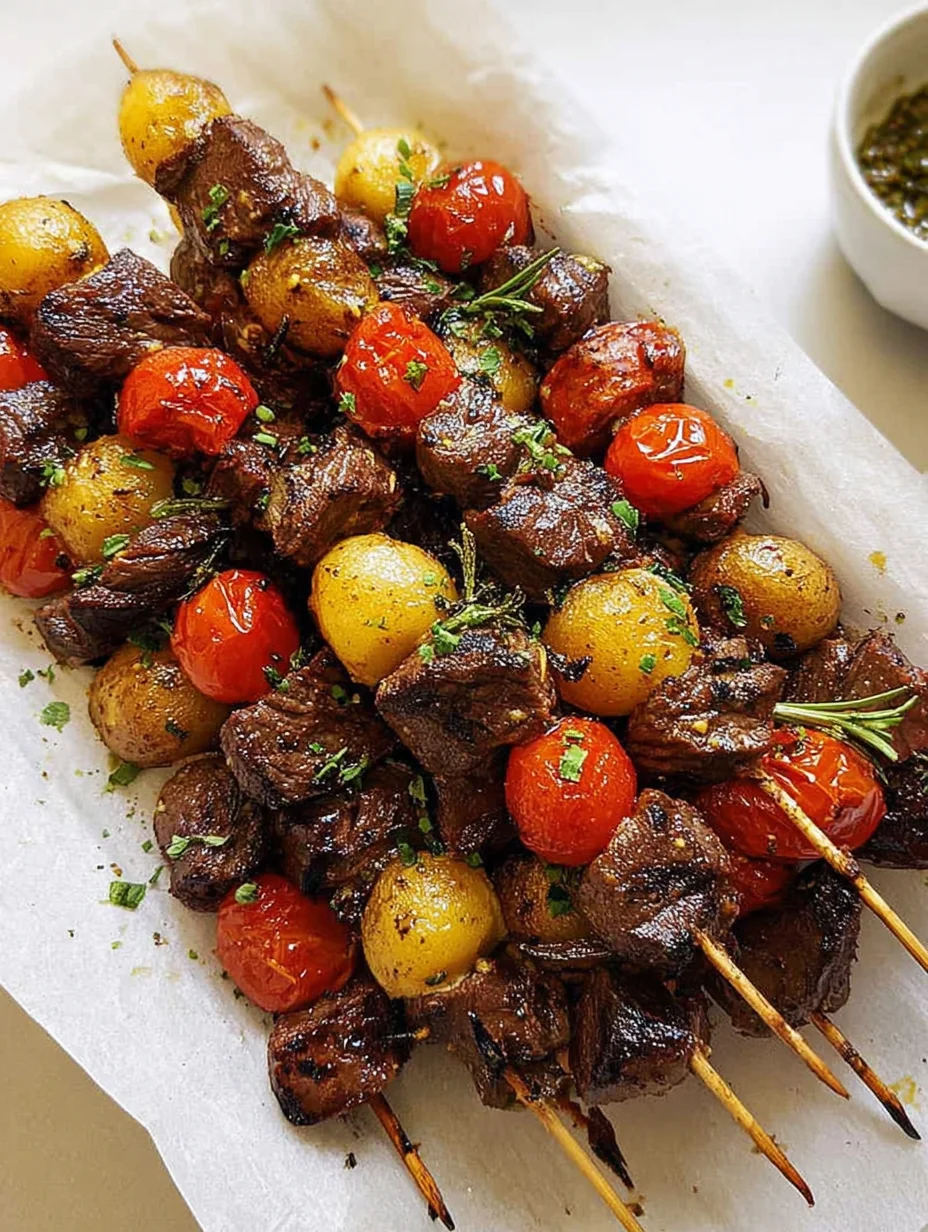 Rosemary Garlic Steak Kebabs