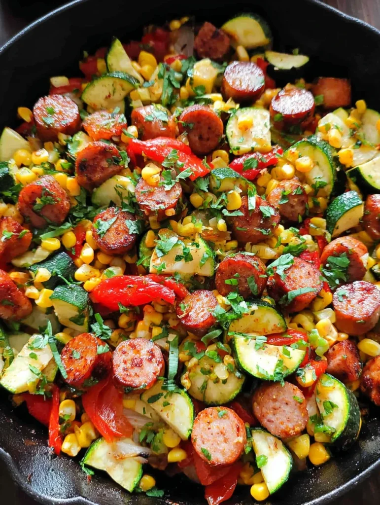 Sausage and Veggies Skillet - 30 Minute, One-Pan Meal