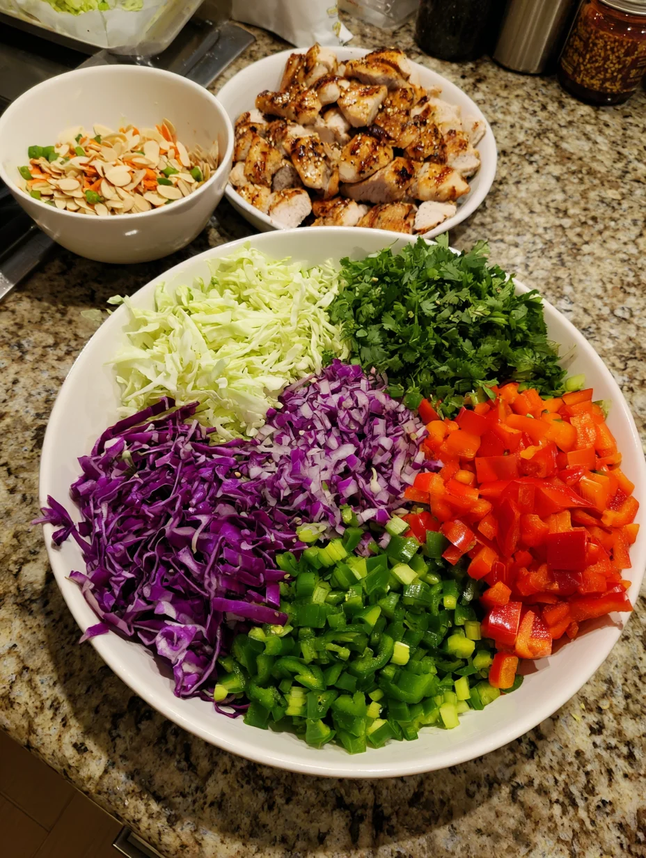 Sesame Chicken Cabbage Crunch Salad