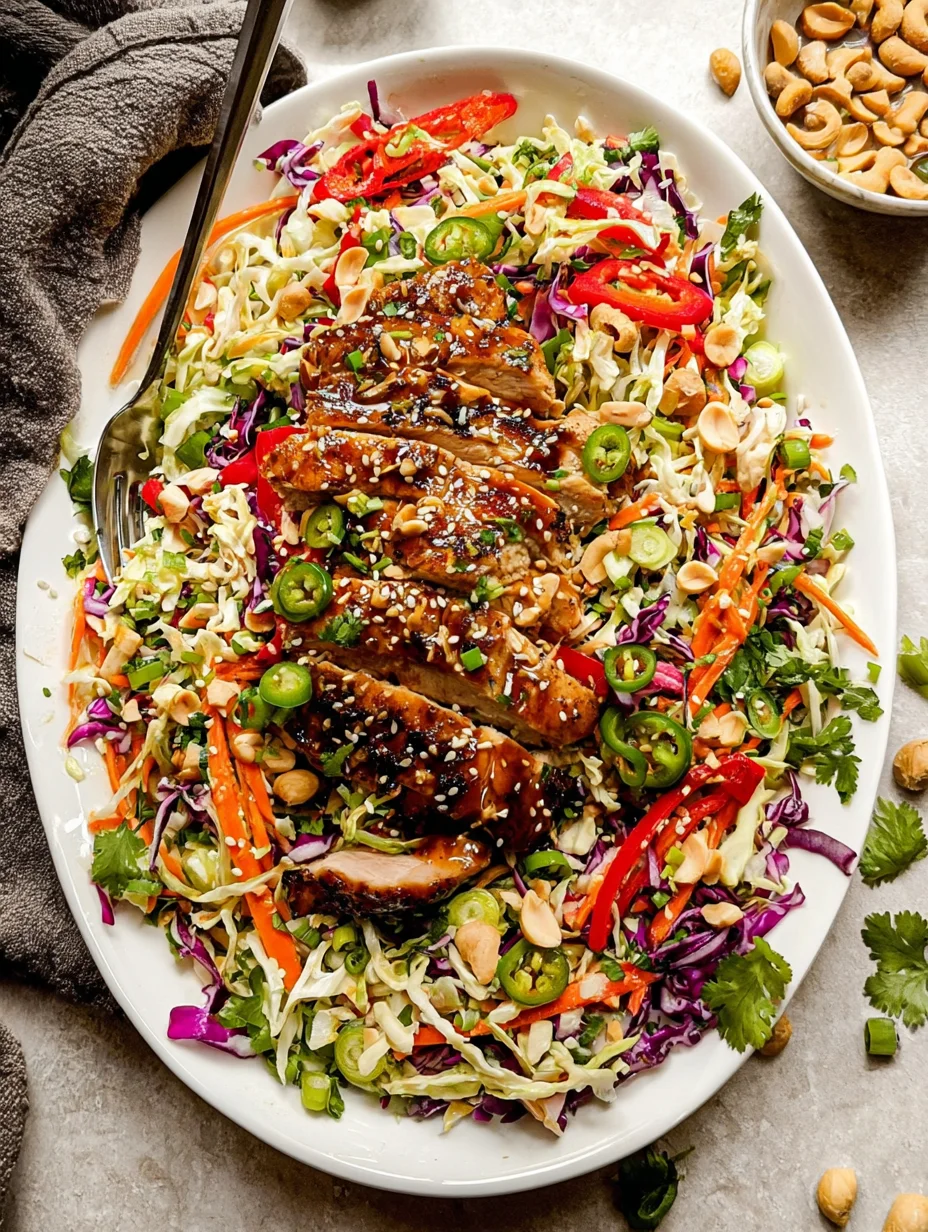 Sesame Chicken Cabbage Crunch Salad