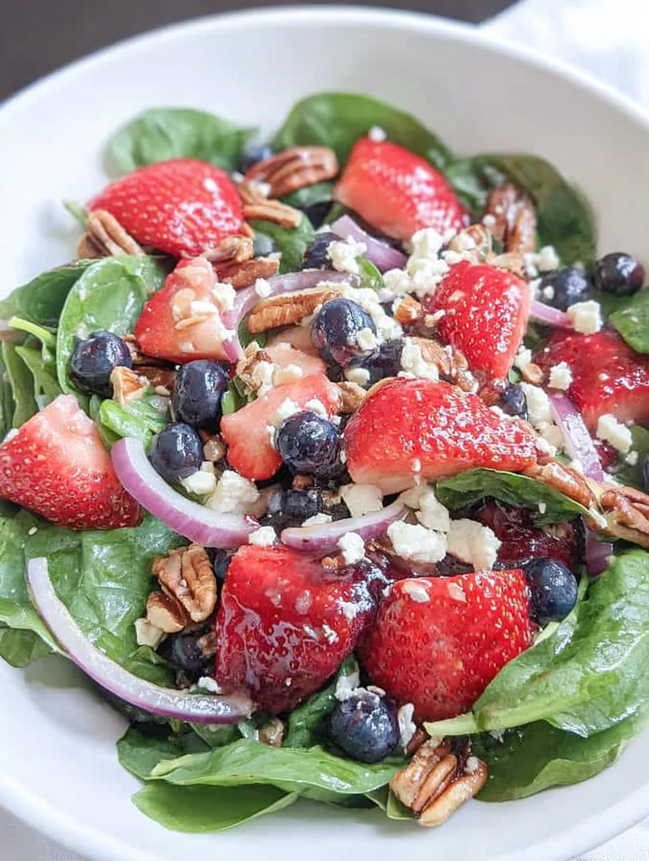 Spinach Strawberry Salad with Feta Cheese