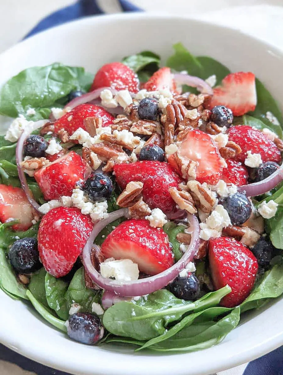 Spinach Strawberry Salad with Feta Cheese