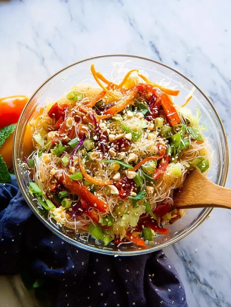 Spring Roll Salad with Spicy Ginger Dressing