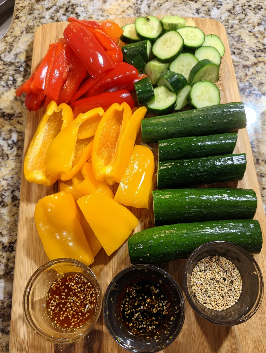 Viral TikTok Cucumber Bell Pepper Salad